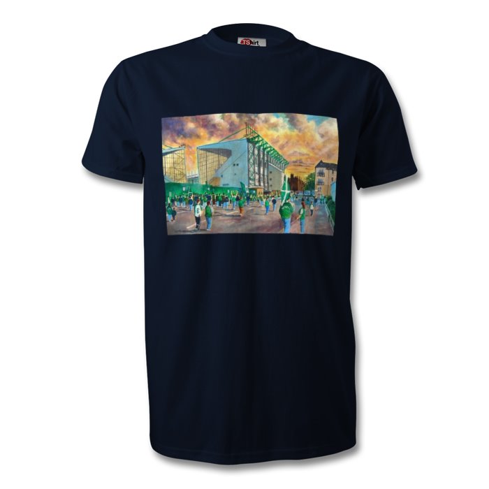 MENS HIBERNIAN FC T-SHIRT FANS OUTSIDE EASTER ROAD