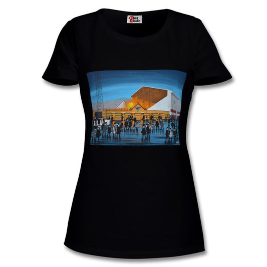 DUNFERMLINE ATHLETIC FC FANS OUTSIDE OF STADIUM- LADIES T-SHIRT