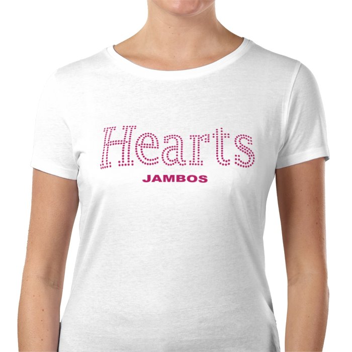 Ladies Heart Of Midlothian F.C  Rhinestone T-Shirt