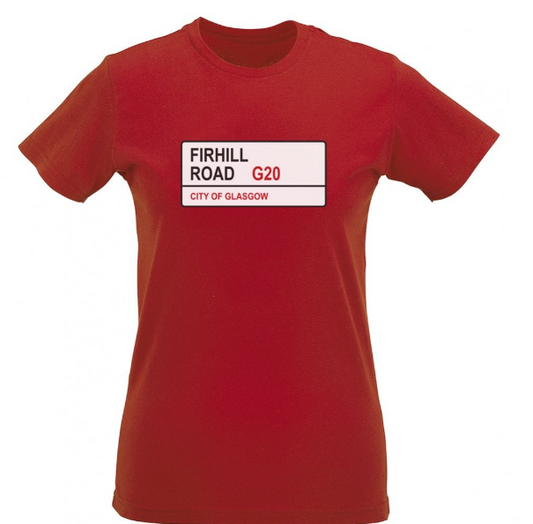 Ladies Partick Thistle FC ,Firhill Road Sign T-Shirt