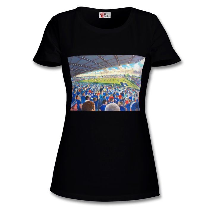 RAITH ROVER FC FANS INSIDE STADIUM WATCHING THE MATCH-LADIES T-SHIRT